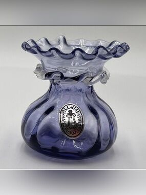 Pilgrim Lavender Handblown Ruffled Mini Vase